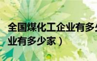 全国煤化工企业有多少家（中国煤化工生产企业有多少家）