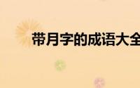 带月字的成语大全（带月字的成语）