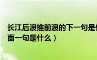 长江后浪推前浪的下一句是什么意思啊（长江后浪推前浪后面一句是什么）