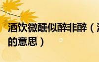 酒饮微醺似醉非醉（酒微醺人微醉此意最阑珊的意思）