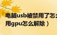 电脑usb被禁用了怎么解除（华硕天选电脑禁用gpu怎么解除）