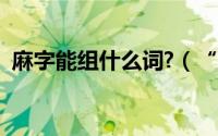麻字能组什么词?（“麻”字能组哪些词语）