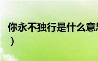 你永不独行是什么意思（永不独行是什么意思）