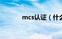 mcs认证（什么是MCA认证）