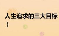 人生追求的三大目标（人生的十大目标是什么）