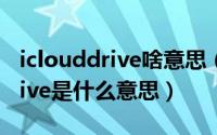 iclouddrive啥意思（苹果手机上的iclouddrive是什么意思）