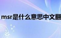 msr是什么意思中文翻译（MSR是什么意思）
