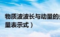 物质波波长与动量的关系（物质波的能量和动量表示式）
