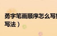 勇字笔画顺序怎么写好看（勇字的笔顺田字格写法）