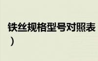 铁丝规格型号对照表（铁丝型号与粗细对照表）