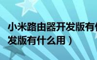 小米路由器开发版有什么用啊（小米路由器开发版有什么用）