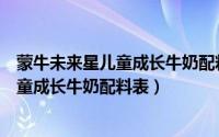 蒙牛未来星儿童成长牛奶配料表怎么看成分（蒙牛未来星儿童成长牛奶配料表）