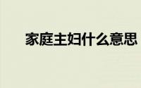 家庭主妇什么意思（家庭主妇啥意思）