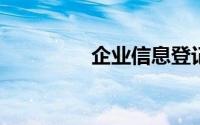 企业信息登记号查询系统
