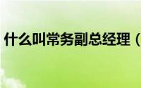 什么叫常务副总经理（什么是常务副总经理）
