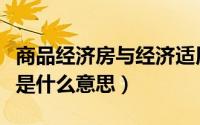 商品经济房与经济适用房一样吗（商品经济房是什么意思）