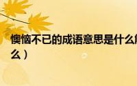 懊恼不已的成语意思是什么解释（懊恼不已的成语意思是什么）