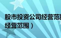 股市投资公司经营范围（股票投资公司的主要经营范围）