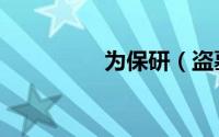 为保研（盗墓贼的意思）