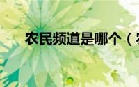 农民频道是哪个（农民频道是几号台）