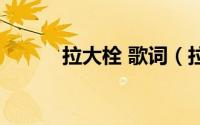 拉大栓 歌词（拉大栓什么意思）