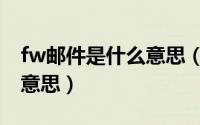fw邮件是什么意思（男生对女生说fw是什么意思）