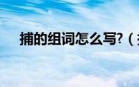 捕的组词怎么写?（捕的组词至少10个）