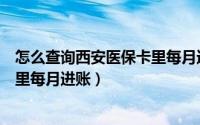 怎么查询西安医保卡里每月进账金额（怎么查询西安医保卡里每月进账）