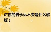 对你的爱永远不变是什么歌（对你的爱永远不会变原唱完整版）
