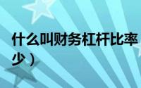 什么叫财务杠杆比率（财务杠杆比率一般是多少）
