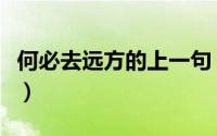 何必去远方的上一句（何必远方前一句是什么）
