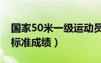 国家50米一级运动员标准（国家运动员50米标准成绩）