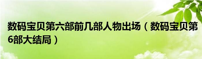 数码宝贝第六部前几部人物出场（数码宝贝第6部大结局）