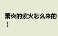 萧炎的紫火怎么来的（萧炎哪里来的九玄金雷）