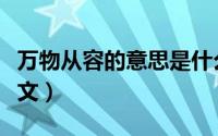 万物从容的意思是什么（万物从容花开遍野全文）