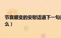 节哀顺变的安慰话语下一句是（人生就像一场梦下一句是什么）