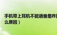 手机带上耳机不能语音是咋回事（手机带耳机说不出话是什么原因）