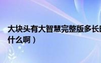 大块头有大智慧完整版多长时间（大块头有大智慧到底讲的什么啊）