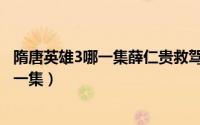 隋唐英雄3哪一集薛仁贵救驾（隋唐英雄3薛仁贵救李世民哪一集）