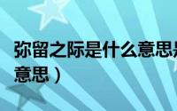 弥留之际是什么意思是什么（弥留之际是什么意思）