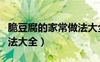 脆豆腐的家常做法大全窍门（脆豆腐的家常做法大全）
