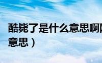 酷毙了是什么意思啊网络用语（酷毙了是什么意思）