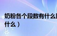 奶粉各个段数有什么区别（奶粉分段的区别是什么）