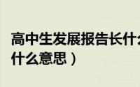 高中生发展报告长什么样（高中生发展报告是什么意思）