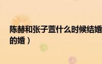 陈赫和张子萱什么时候结婚的?（陈赫和张子萱什么时候离的婚）
