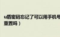 u盾密码忘记了可以用手机号找回吗（u盾忘记密码可以自己重置吗）