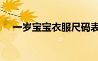 一岁宝宝衣服尺码表（宝宝衣服尺码表）