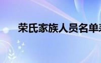 荣氏家族人员名单表（荣氏家族家谱）