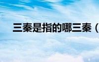 三秦是指的哪三秦（三秦指的是哪三王）