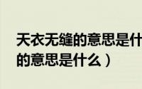天衣无缝的意思是什么 标准答案（天衣无缝的意思是什么）